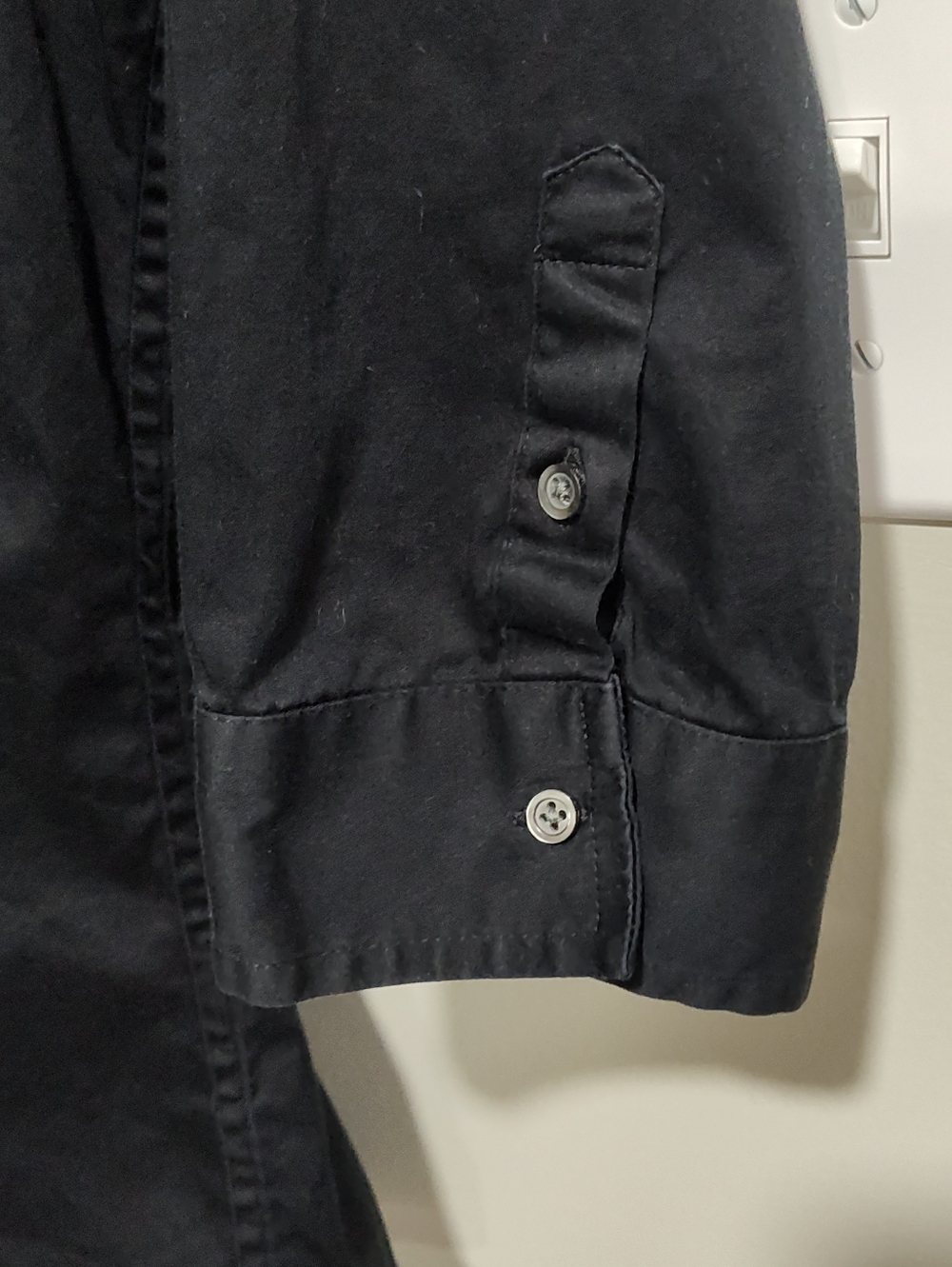 Banana Republic Women's 10p Stretch Petite 3/4 Sleeve Button Down Shirt, Black - Picture 2 of 9